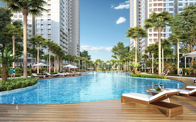 Bể bơi d&agrave;i 80m tại Park Hill PREMIUM