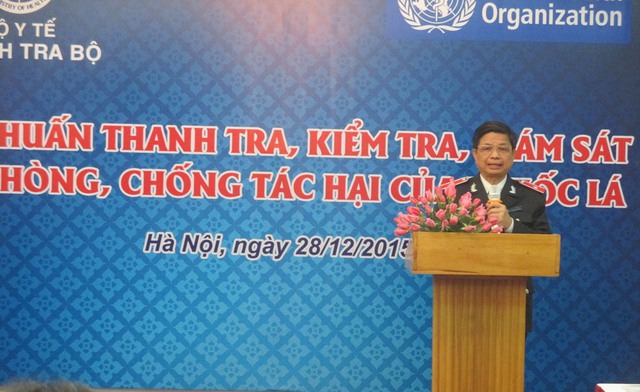 
TS.BS. Đặng Văn Chính, Chánh Thanh tra Bộ Y tế phát biểu tại buổi tập huấn

