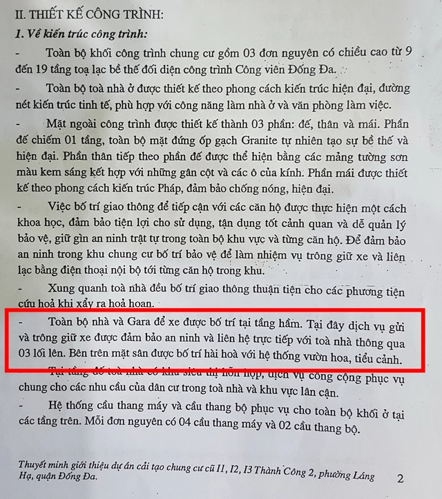 Phần thuyết minh dự án của BQL Dự án Thái Hà khẳng định có vườn hoa, tiểu cảnh