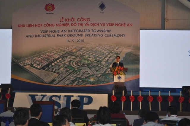 Đồng chí Thủ tướng Nguyễn Tân Dũng phát biểu tại lễ động thổ dự án VSIP