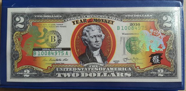 
Tờ 1 USD có hình con khỉ - Ảnh: Ngọc Thạch.
