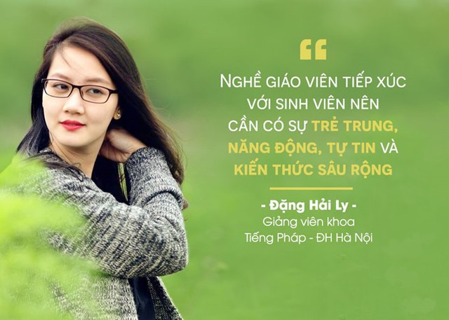 Giảng viên Đặng Hải Ly sinh năm 1991 chỉ hơn lứa học trò của mình 4 tuổi. Đồ họa: Phượng Nguyễn.