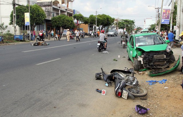 
Hiện trường vụ tai nạn.
