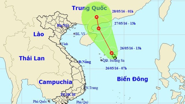 
Sơ đồ đường đi của áp thấp nhiệt đới - Ảnh: Trung tâm Dự báo khí tượng thủy văn trung ương
