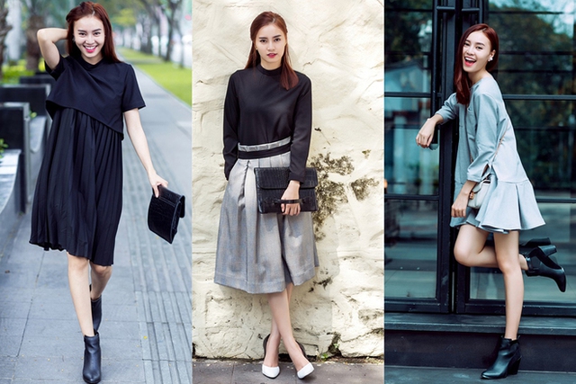 
Hiện tại, Lan Ngọc chuộng trang phục dạo phố phóng khoáng với các kiểu quần culottes ống rộng, áo thun cổ cao, giày mũi nhọn hay váy hạ eo... Trên trang cá nhân, cô thường chia sẻ ảnh thời trang của mình. So với thời điểm 6 năm trước, cô đã có một bước tiến trong phong cách và ngoại hình.
