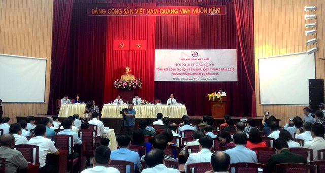 Toàn cảnh Hội nghị toàn quốc Hội Nhà báo Việt Nam năm 2016 tổ chức sáng nay tại TP.HCM.