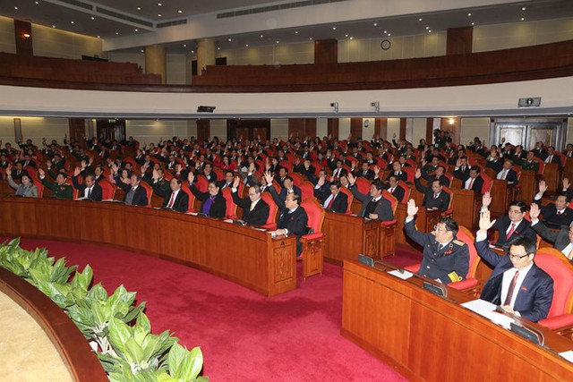 Khung cảnh b&ecirc;n trong Hội nghị lần thứ nhất Ban chấp h&agrave;nh Trung ương kh&oacute;a XII. Ảnh TTXVN.