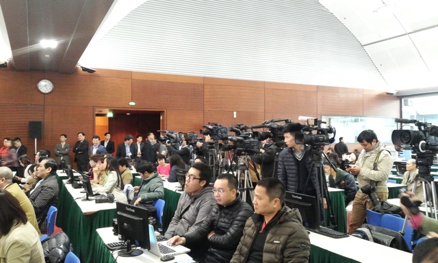 Gần 800 nhà báo trong nước và quốc tế đăng ký tác nghiệp trong kỳ đại hội lần này. Ảnh C.Tâm