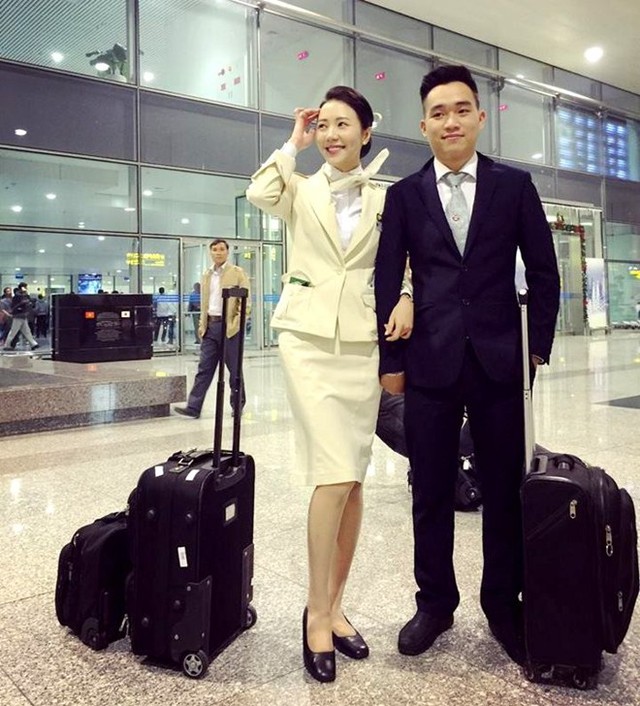 9X trong bộ trang phục của hãng hàng không xứ Hàn.