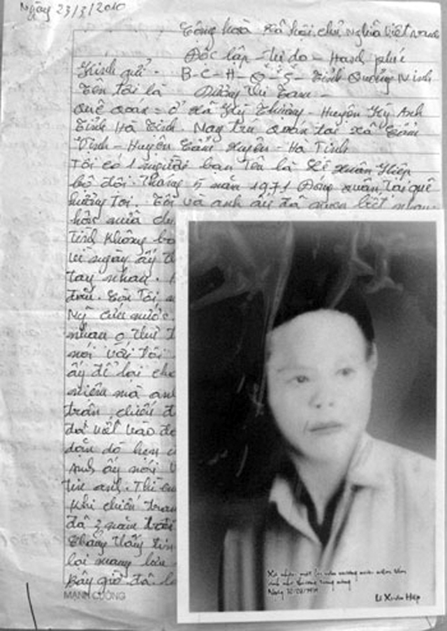 Kỷ vật liệt sỹ Lê Xuân Hiệp mà người yêu ông đã cất giữ gần 40 năm. Ảnh: KT