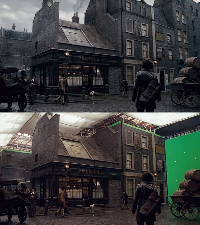
Các cảnh quay đường phố trong Sweeney Todd: The Demon Barber of Fleet Street đa phần đều được dựng trong một trường quay nổi tiếng ở Anh là Pinewood.
