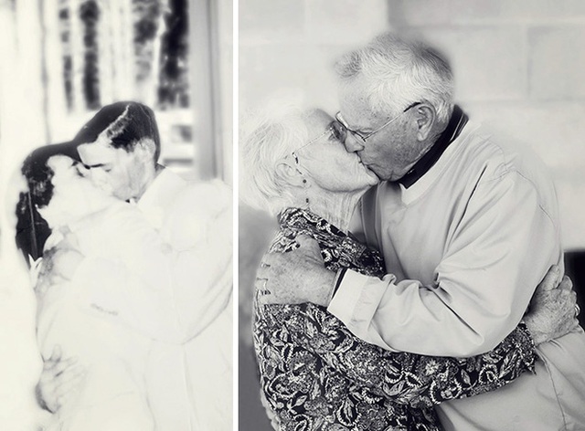
Nụ hôn trong ngày cưới và nụ hôn của 60 năm sau đó không có gì đổi thay. Có chăng chỉ là tình cảm của hai ông bà dành cho nhau ngày càng sâu đậm hơn mà thôi.
