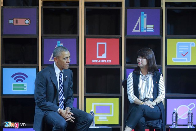 Các bạn chính là động lực phát triển của Việt Nam, tổng thống Mỹ nói với giới startup Việt. Ảnh Quốc Huy.