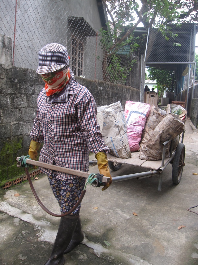 
Công việc hàng ngày của chị Nguyễn Thị Tịnh. Ảnh: Lê Văn Vỵ.
