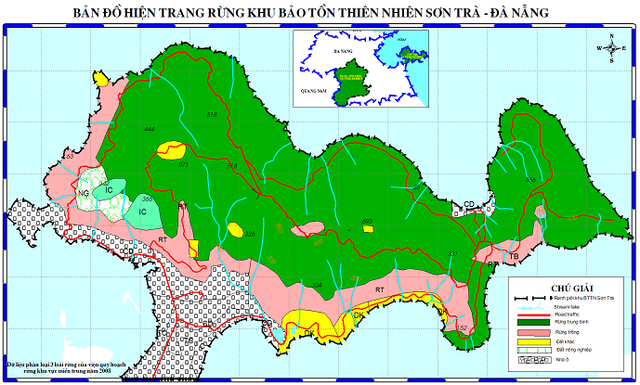 Sơn Trà là bán đảo nằm ở Đông Bắc, cách thành phố Đà Nẵng khoảng 10km, có diện tích 4.370 ha. Nơi đây đã trở thành khu bảo tồn thiên nhiên Sơn Trà từ năm 1977...