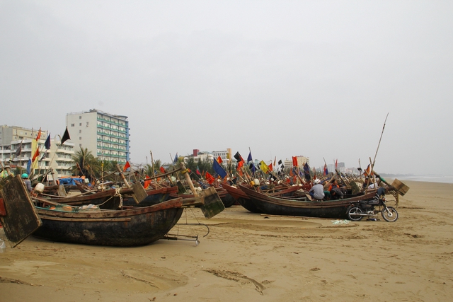 Khu vực để thuyền của ngư dân phường Trung Sơn, TX Sầm Sơn.