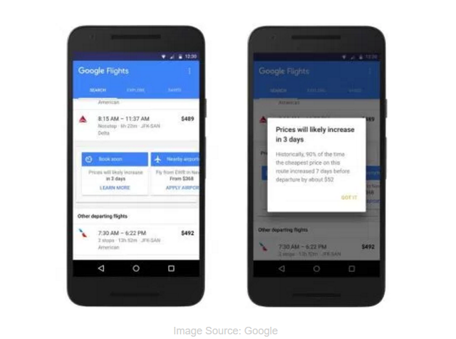 Giao diện Google Flight