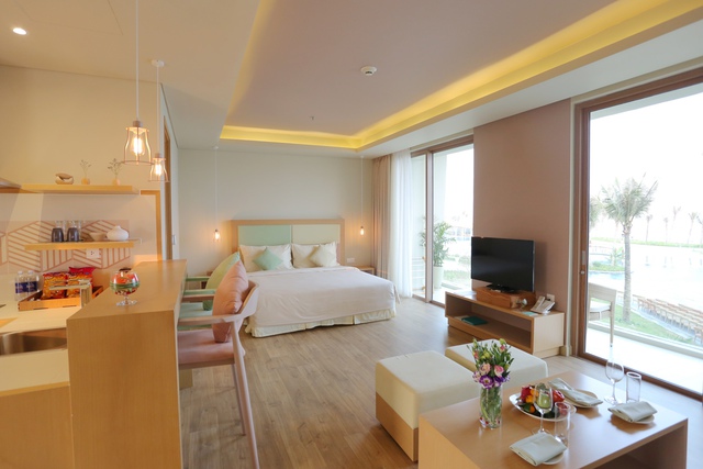 Căn hộ khách sạn của FLC Luxury Hotel Sầm Sơn có thiết kế trang nhã, hiện đại.