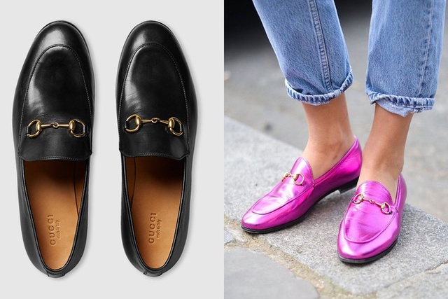 Những đôi giày lười Horsebit của Gucci ra mắt từ năm 1953 đến nay vẫn luôn khiến làng thời trang say đắm. Nó được biến tấu qua mỗi mùa và đem lại sự độc đáo mới lạ cho những người sành giày. Mức giá hiện tại là khoảng 16 triệu/đôi.