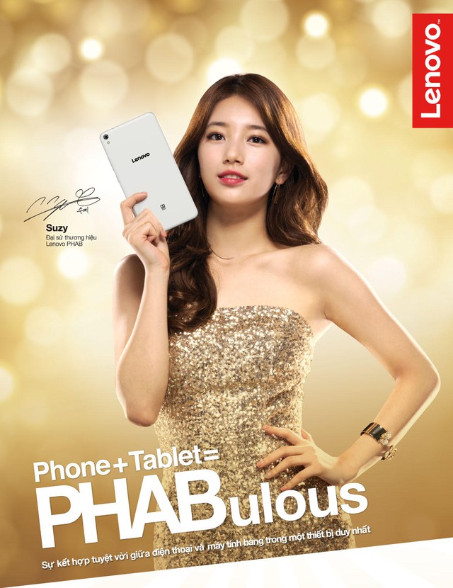 Lenovo PHAB được ngôi sao Hàn Quốc Bae Suzy tin dùng.