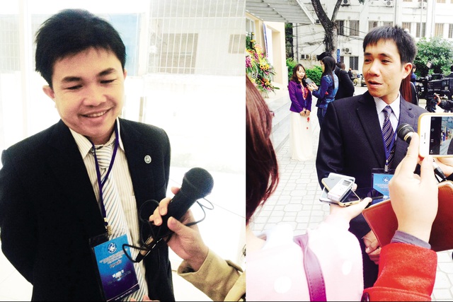 Y sĩ Võ Xuân Tỵ (trái) và y sĩ Dương Công Thuần là 2 trong số 30 thầy thuốc trẻ bám bản tiêu biểu vinh dự được tuyên dương tại Đại hội Hội Thầy thuốc trẻ Việt Nam lần thứ 3 nhiệm kỳ 2015 - 2020. Ảnh: Võ Thu