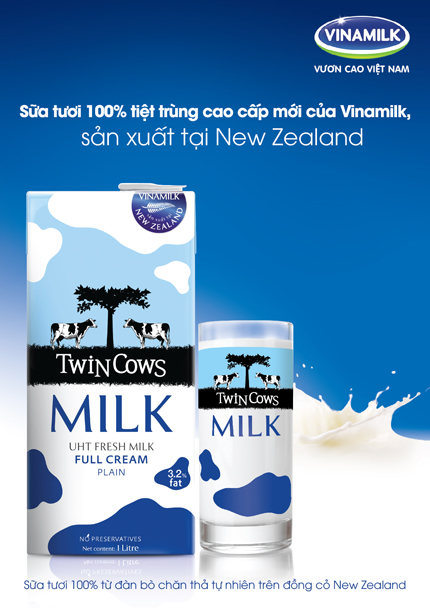 Sữa tươi tiệt trùng Twin Cows của Vinamilk sản xuất ở New Zealand chính thức ra mắt thị trường VN 1