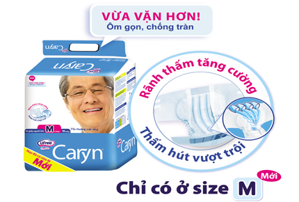 Caryn ra mắt tã giấy người lớn cỡ M mới, thêm lựa chọn về kích cỡ 1