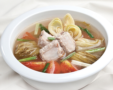 Canh sườn cải chua 1