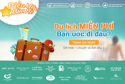 Ước du lịch miễn ph&iacute; v&agrave; tr&uacute;ng giải độc đắc trong chương tr&igrave;nh &ldquo;Điều ước m&ugrave;a h&egrave;&rdquo; tại Muachung.vn 1