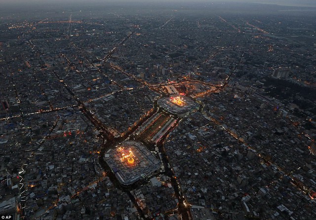 Cảnh thành phố Karbala nhìn từ trên cao.