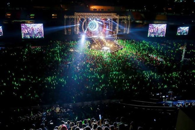 Một hình ảnh trong live concert của Mỹ Tâm diễn ra ở sân vận động QK7 (TP.HCM) vừa qua.