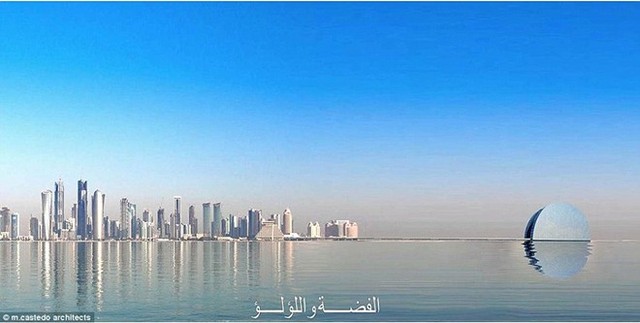 Khác sạn nổi tỷ đô hình trăng khuyết ngoài khơi Doha
