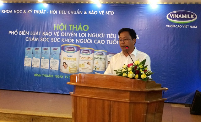 Ông Nguyễn Ngọc Thành – Giám đốc kinh doanh miền trung II - Vinamilk chia sẻ với người tiêu dùng Bình Thuận những thông tin về công ty.