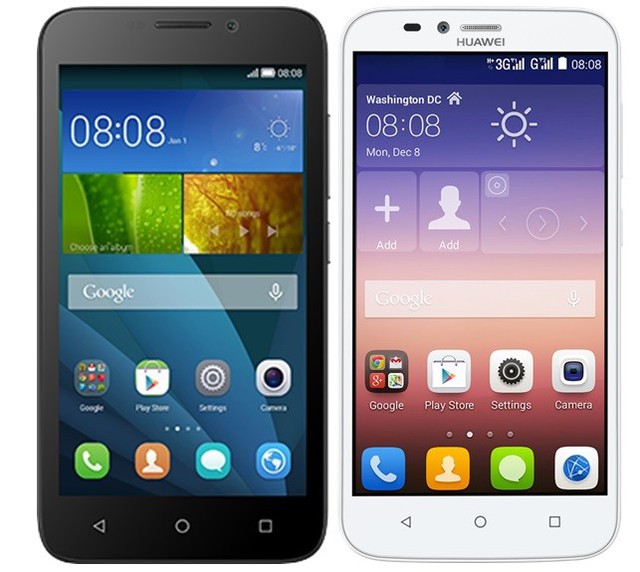Bộ đôi smartphone của Huawei: Y541 (đen) và Y625 (trắng).