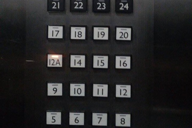 Thang máy tầng 13 chung cư được thay bằng 12A, hoặc 12B.