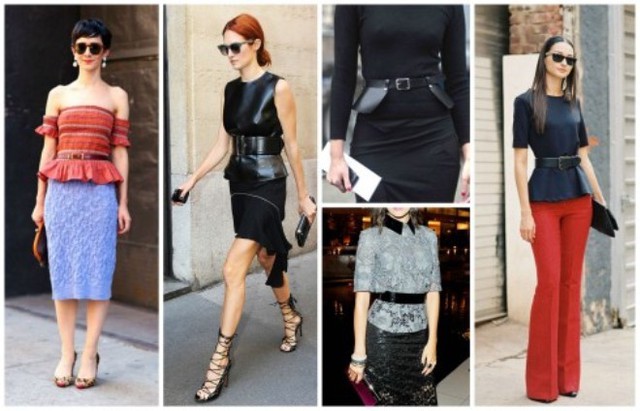 4. Với áo peplum: Một dây thắt lưng đơn giản sẽ tăng thêm nét thanh lịch và cổ điển cho chiếc áo kiểu peplum khi đến công sở đồng thời cũng giúp tôn lên vóc dáng của bạn hơn.