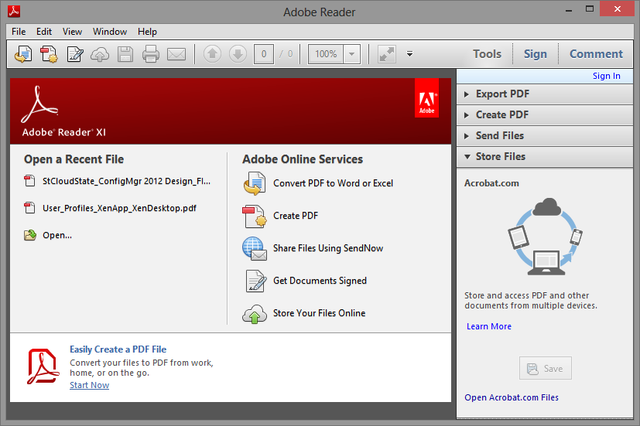 Giao di&ecirc;̣n hoạt đ&ocirc;̣ng của Adobe Reader kh&ocirc;ng quá phức tạp.