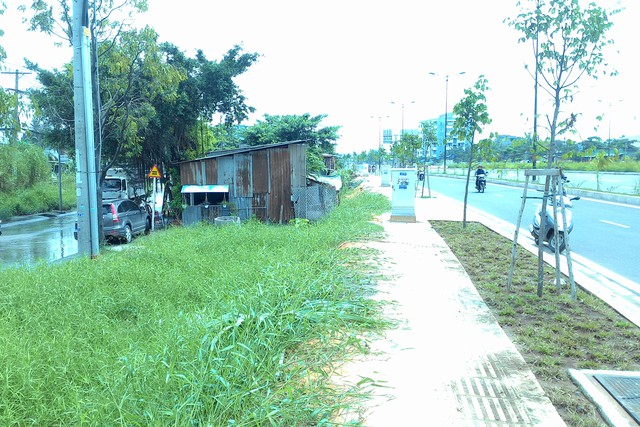 Tuyến đường mới Phạm Văn Đồng khiến môi trường sống thay đổi với nhiều ao tù nước đọng, biến nơi đây thành hai điểm “nóng” về bệnh sốt xuất huyết . 	Ảnh: Đỗ Bá