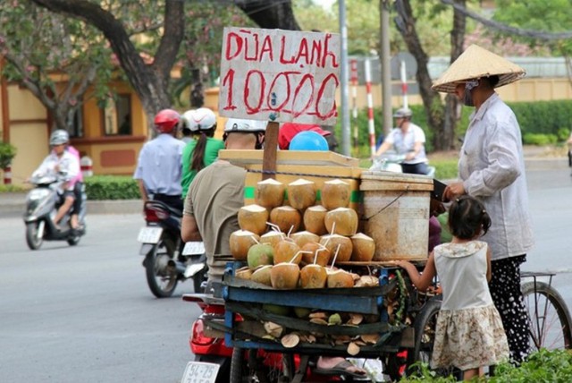 Giá dừa tươi nguyên trái tăng từng ngày theo độ nóng của thời tiết tại TPHCM
