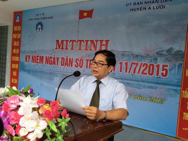 Ông Nguyễn Nam Hùng, Giám đốc Sở Y tế phát biểu tại Lễ mittinh