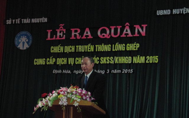 Ông Nguyễn Văn Tân - Phó Tổng cục trưởng phụ trách Tổng cục DS-KHHGĐ phát biểu tại Lễ ra quân