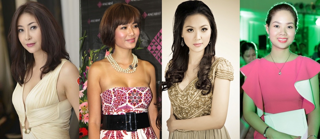 Từ trái qua: Hoa hậu Hà Kiều Anh, Thu Thủy, Phan Thu Ngân và Phạm Thị Phương Mai