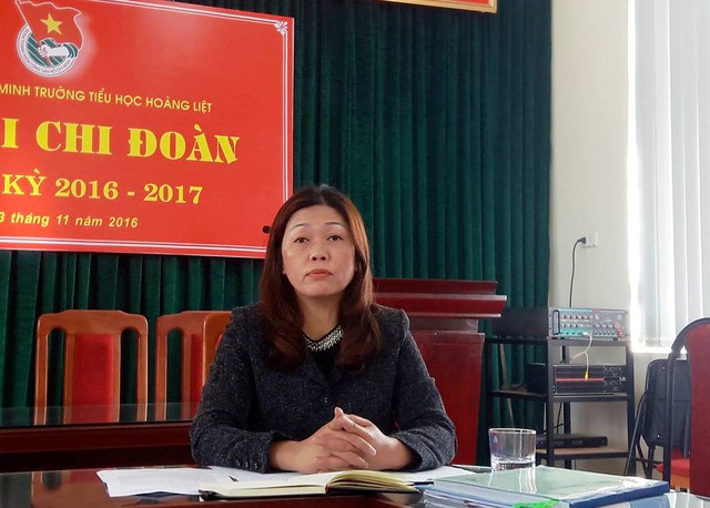 
Bà Nguyễn Thị Bích Hạnh – Hiệu trưởng trường tiểu học Hoàng Liệt
