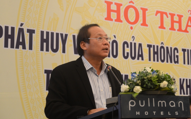 
Bộ trưởng Bộ TT&TT Trương Minh Tuấn phát biểu tại Hội thảo. Ảnh: T.Dũng

