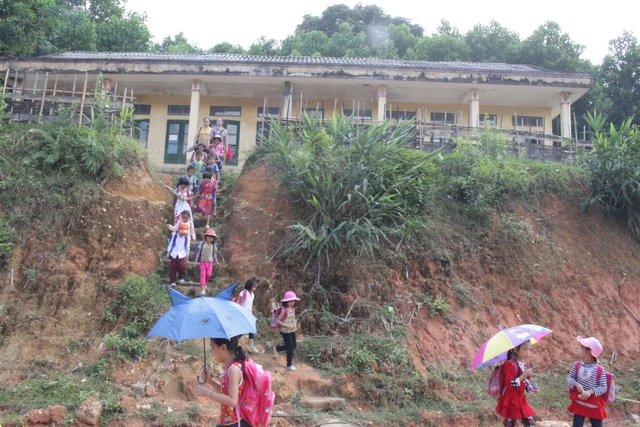 Điểm Trường Tiểu học Xuân Chinh ở Cụt Ạc. Ảnh: N.Hưng