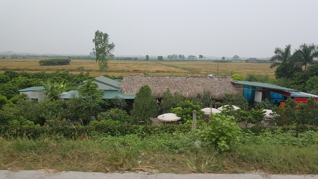 Nhà ở, nhà hàng được “mọc” trái phép trên đất nông nghiệp ở ven đê sông Đáy, xã An Thượng.