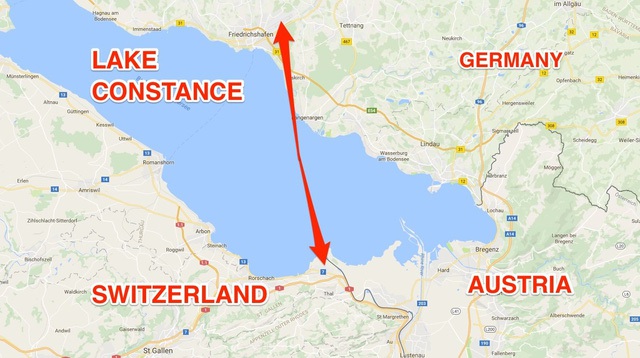 Đường bay quốc tế ngắn nhất thế giới chỉ kéo dài 8 phút, nối giữa hai bên hồ ở Thụy Sỹ và Đức