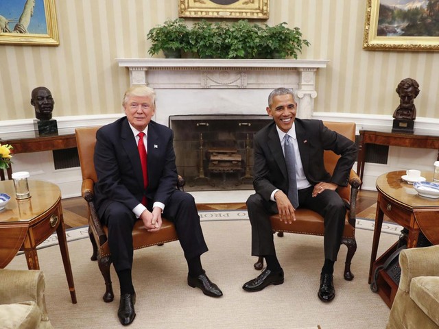 
Donald Trump gặp Barack Obama tại Nhà Trắng. Ảnh: AP
