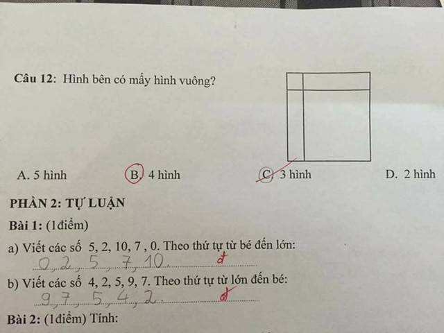 
Bài toán đếm hình gây tranh cãi. Ảnh chụp màn hình.
