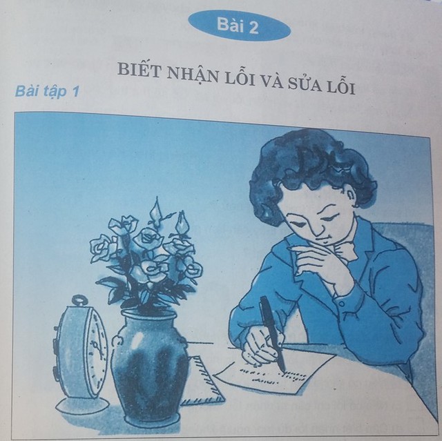
Nội dung b&agrave;i học về lời xin lỗi được đề cập đến trong s&aacute;ch b&agrave;i tập Đạo đức lớp 2. Ảnh: Nguyễn Sương.
